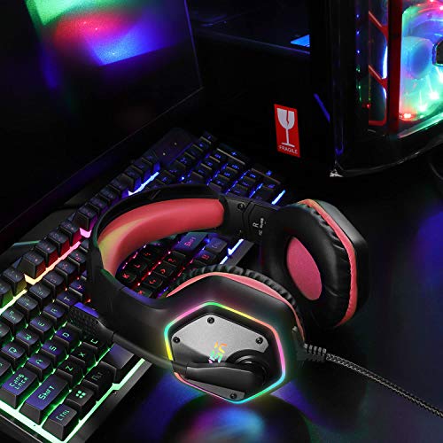 Gaming Headset with Noise Canceling Mic, 7.1 Surround Sound (Blue) R545