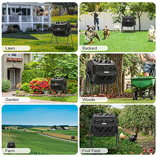 Compost Tumbler Bin Dual Chamber 43 Gallon N79565