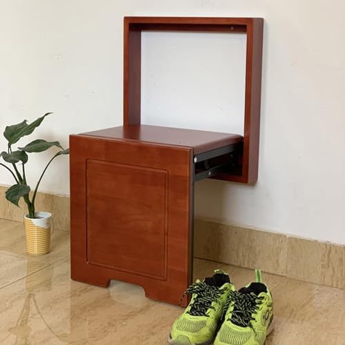 Wall Fold Up Chair Solid Wood Stool 6.8cm Thick 40x40cm T29793