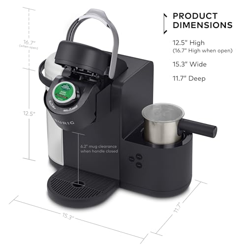 Single-Serve Coffee Maker with Milk Frother, Dark Charcoal V9843
