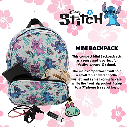 Mini Backpack Purse with Allover Print, 10.5 Inch, Faux Leather C2887