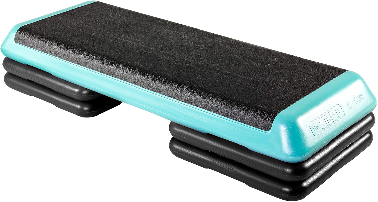 Teal Aerobic Platform with Black Risers X6401