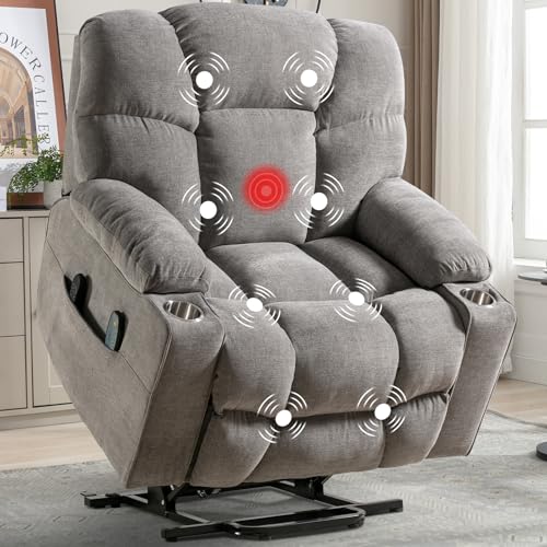 Oversized Power Lift Recliner Chair Brown W716756