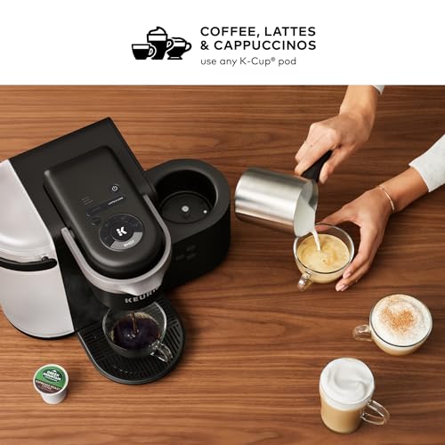 Single-Serve Coffee Maker with Milk Frother, Dark Charcoal V9843