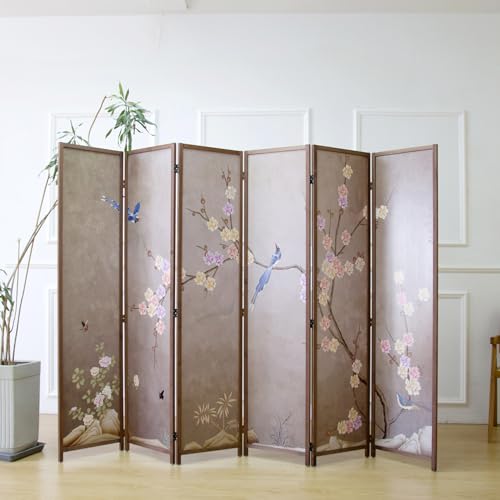 6 Panel Double Faced Room Divider Folding Wall Divider, 67" H x 94.5" W I765