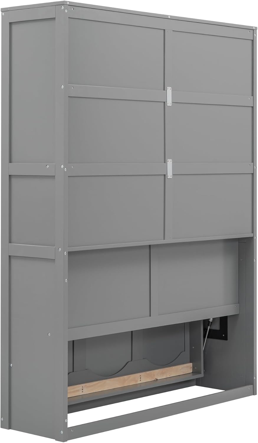 Gray Full Size Murphy Bed with Storage Shelves B599