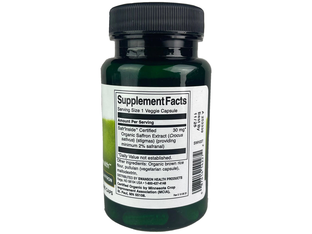 60 Veggie Capsules Saffron Extract Herbal Supplement F303