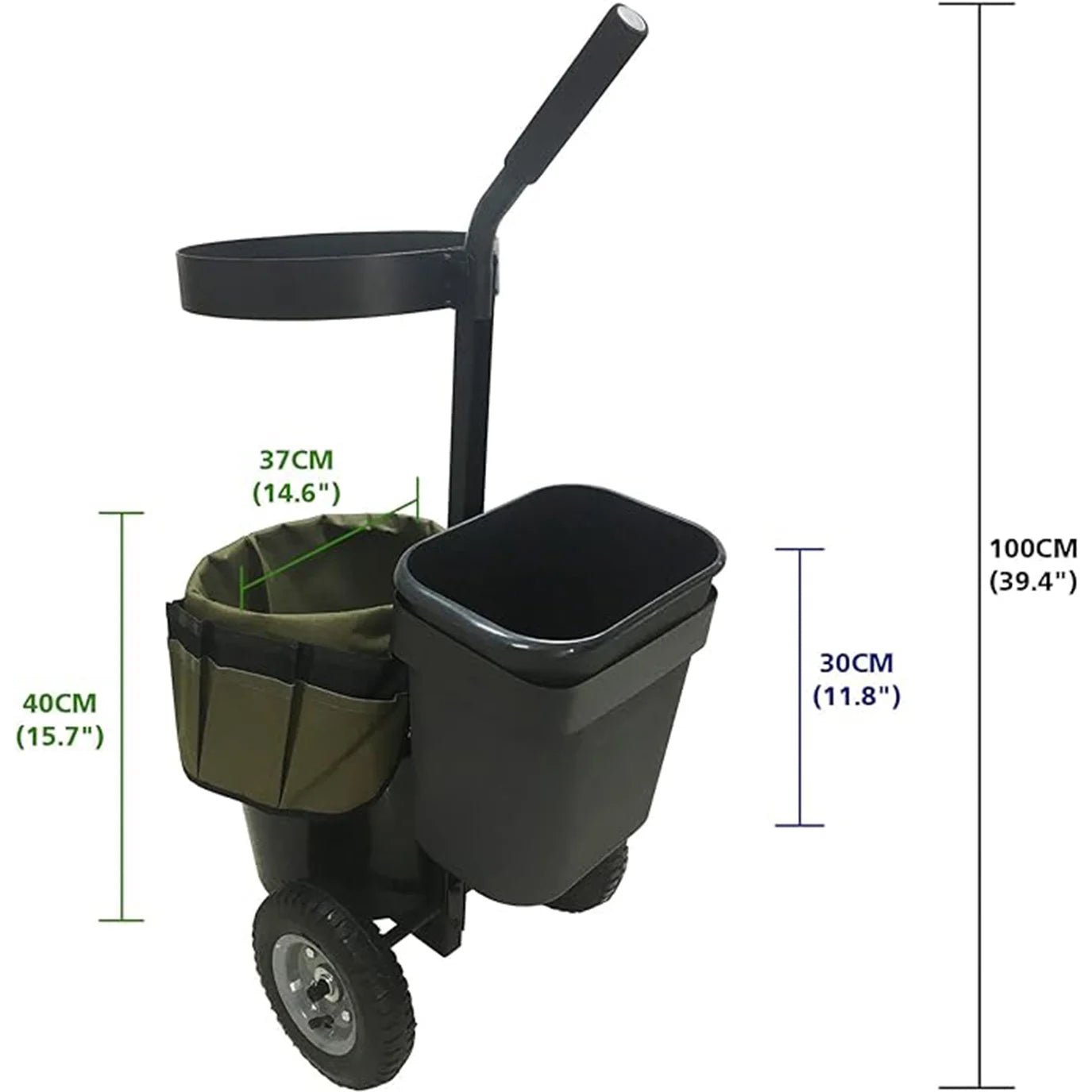 Heavy Duty Rolling Garden Trolley with 5 Gallon Bucket Bag V236783
