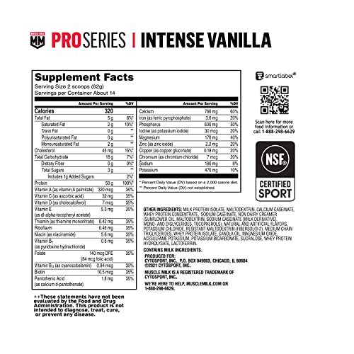 Intense Vanilla Protein Powder, 2.54 Pound, 14 Servings T9790