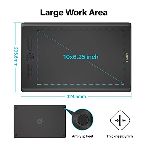 Graphics Tablet with Battery-Free Stylus 8192 Pressure Sensitive Black S37559