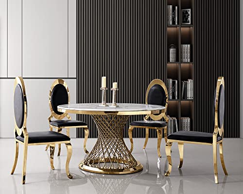 Set of 2 White Faux Leather Dining Chairs with Silver Stainless Legs U290495