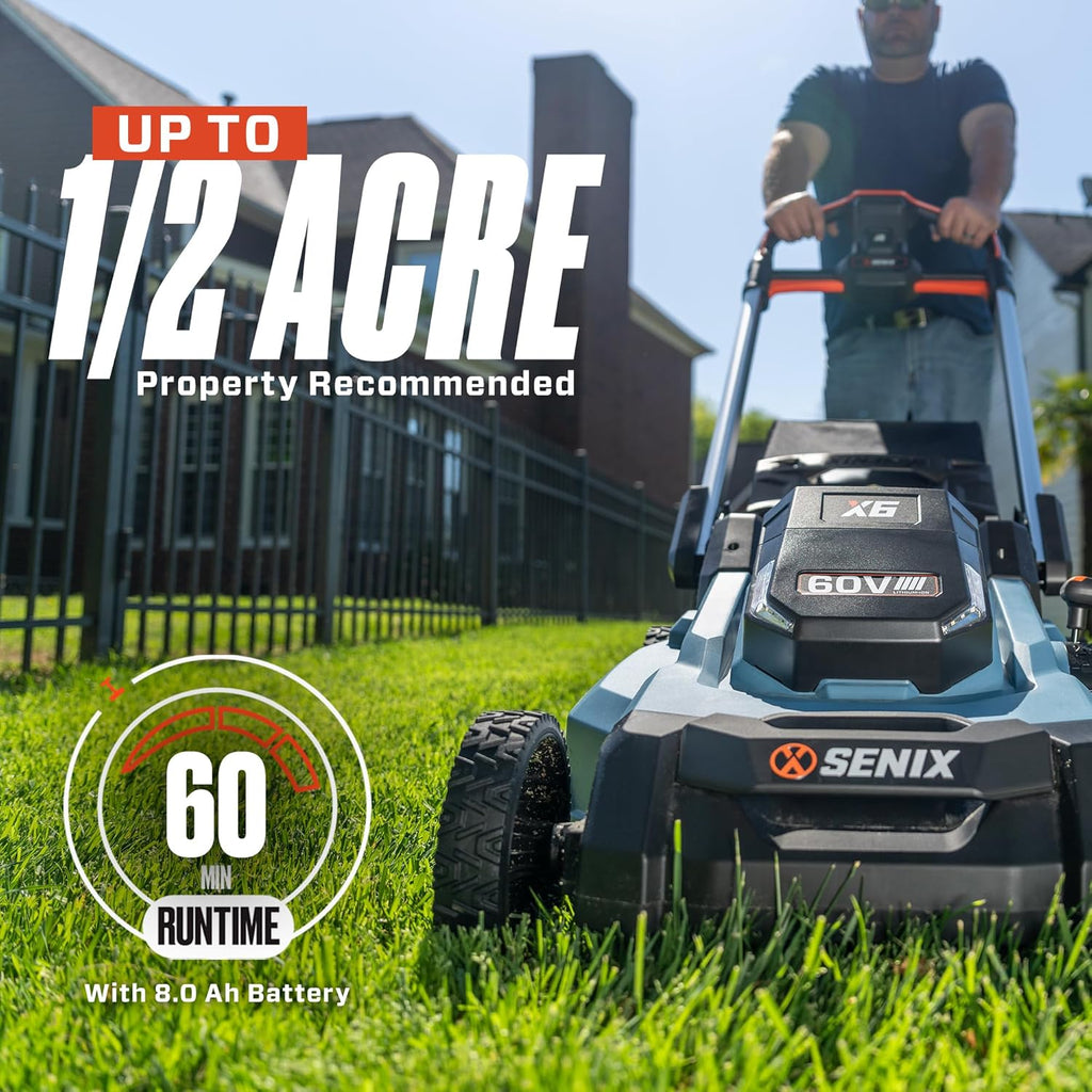 60 Volt Max 21-Inch 3-in-1 Cordless Push Lawn Mower with 6Ah Lithium-ion Battery & Charger N114336