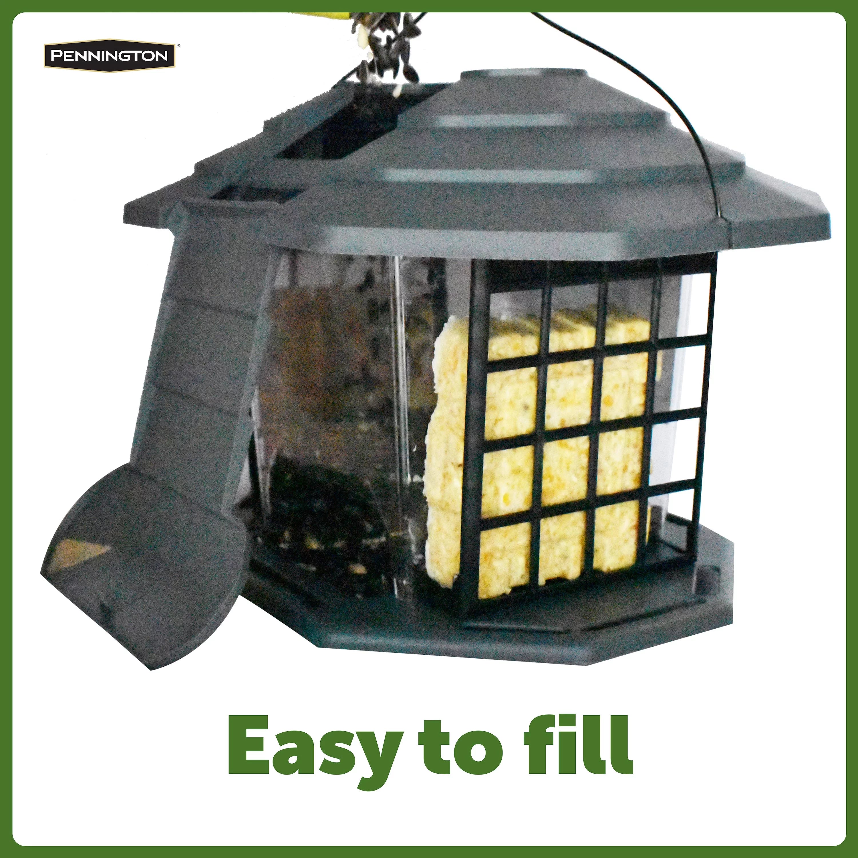 Gray Recycled Resin Wild Bird Hopper Feeder 5 lb. Capacity 2 Pack R8951