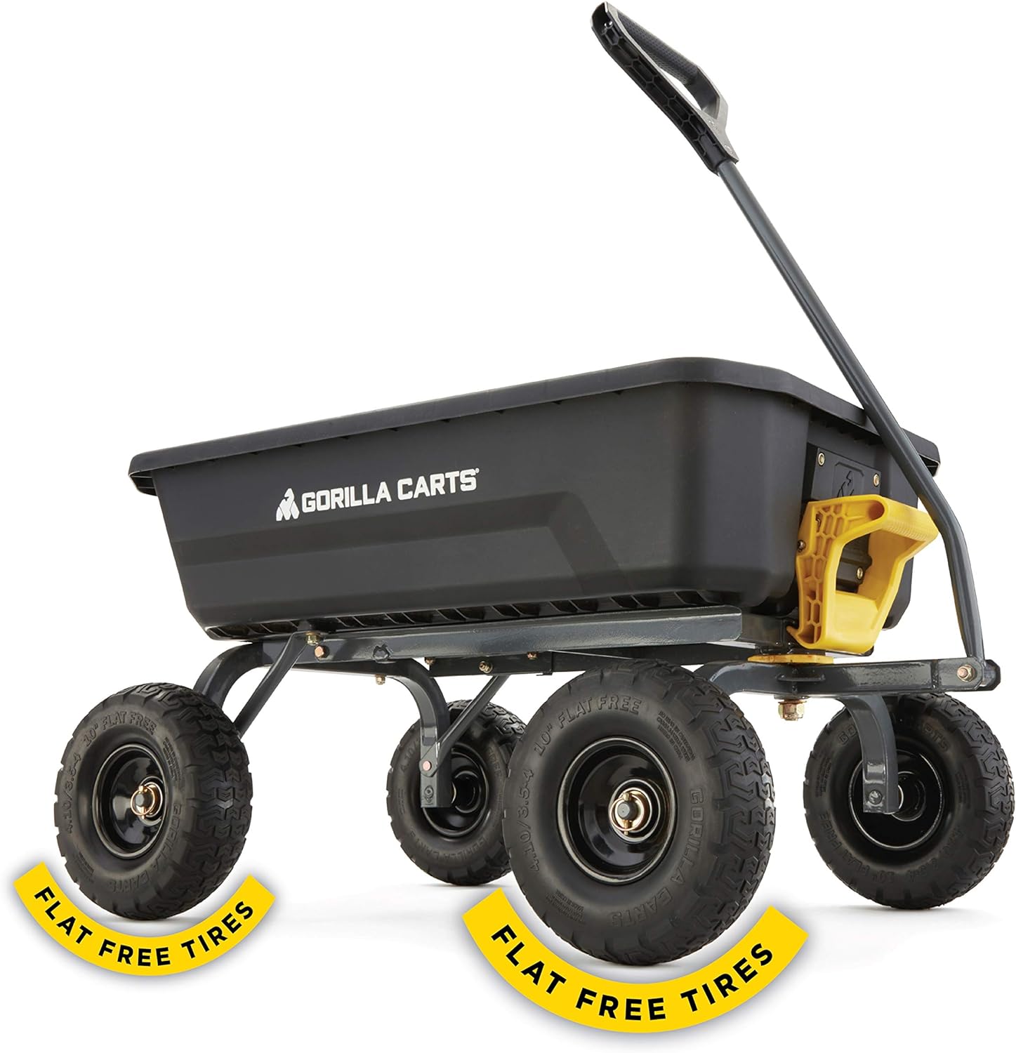 4 Cu. Ft. Poly Garden Dump Cart with No-Flat Tires, Black Q5284
