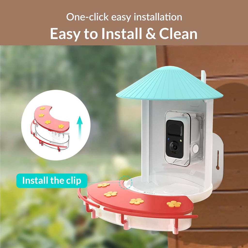 Birdfy Solar Camera with Humming Bird Feeder Extension Perch H286859