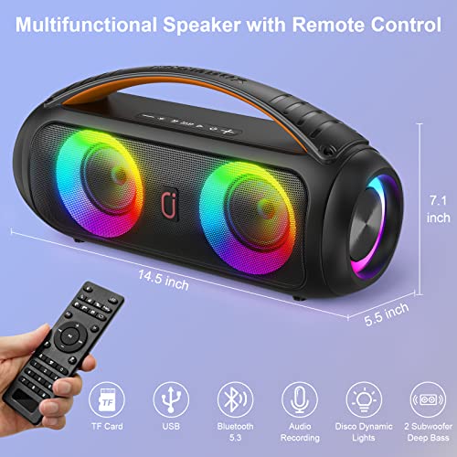 Portable Bluetooth Speaker with Subwoofer, IP65 Waterproof J71841