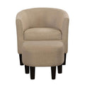Tan Accent Chair with Ottoman K69112
