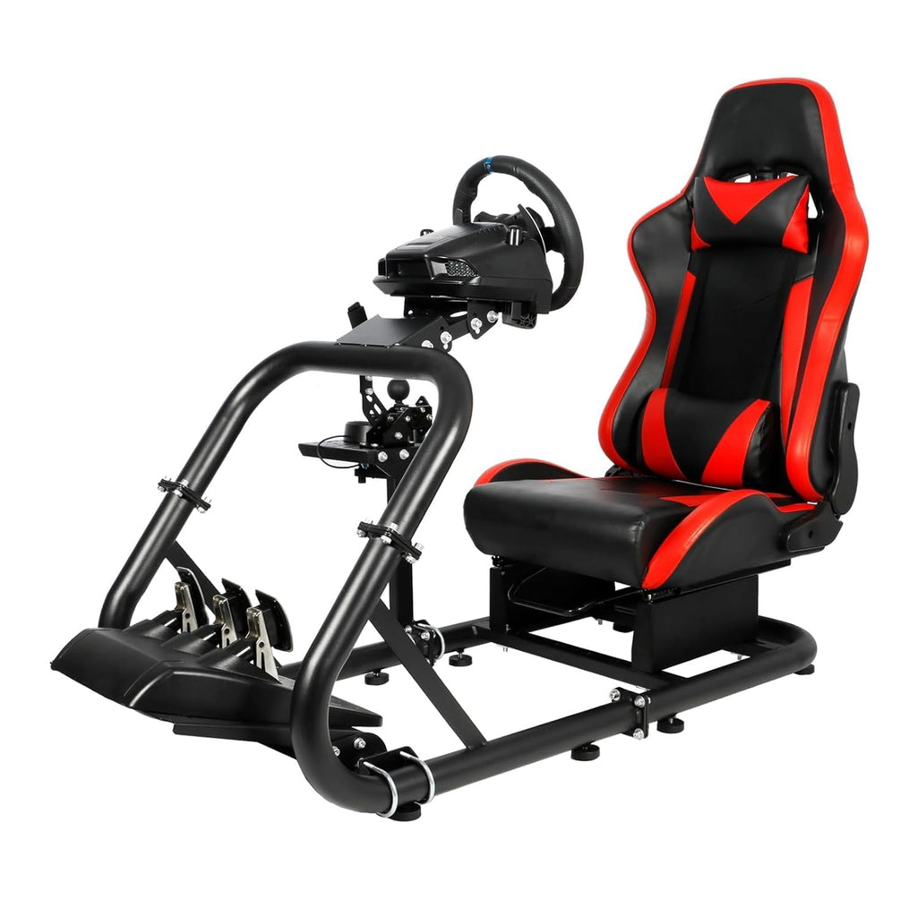 Racing Simulator Cockpit with Red Seat, 50mm Large Round Tube J841820