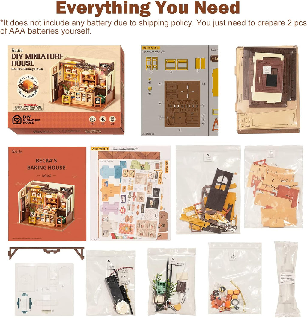 DIY Miniature Doll House Kit with LED A6461