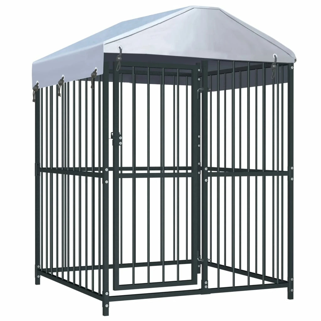 Heavy Duty Galvanized Steel Dog Kennel Cage 47.2" x 47.2" x 59 Inches I65022