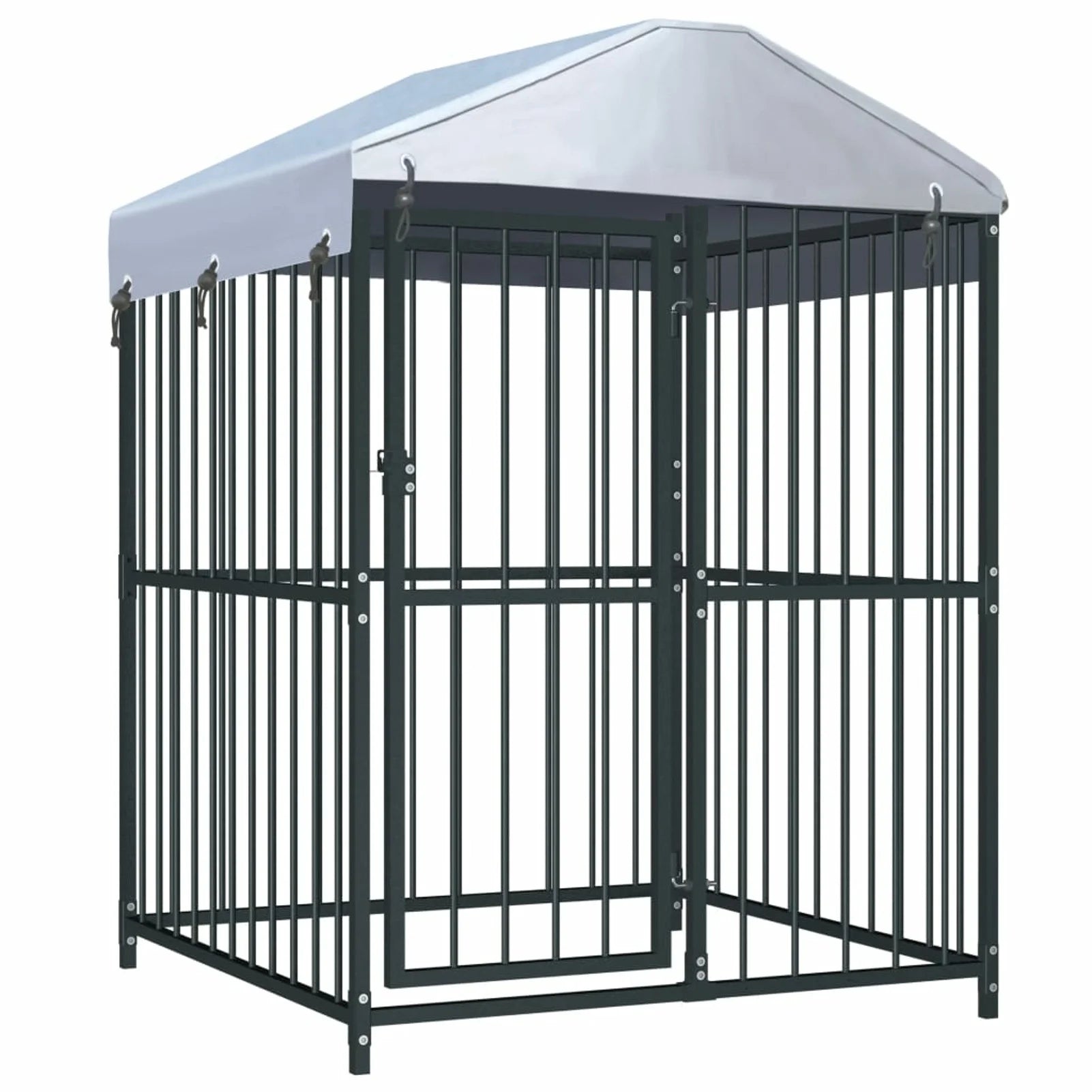 Heavy Duty Galvanized Steel Dog Kennel Cage 47.2" x 47.2" x 59 Inches I65022