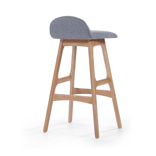 Set of 2 Upholstered Bar Stools with Footrests (Charcoal) K48534