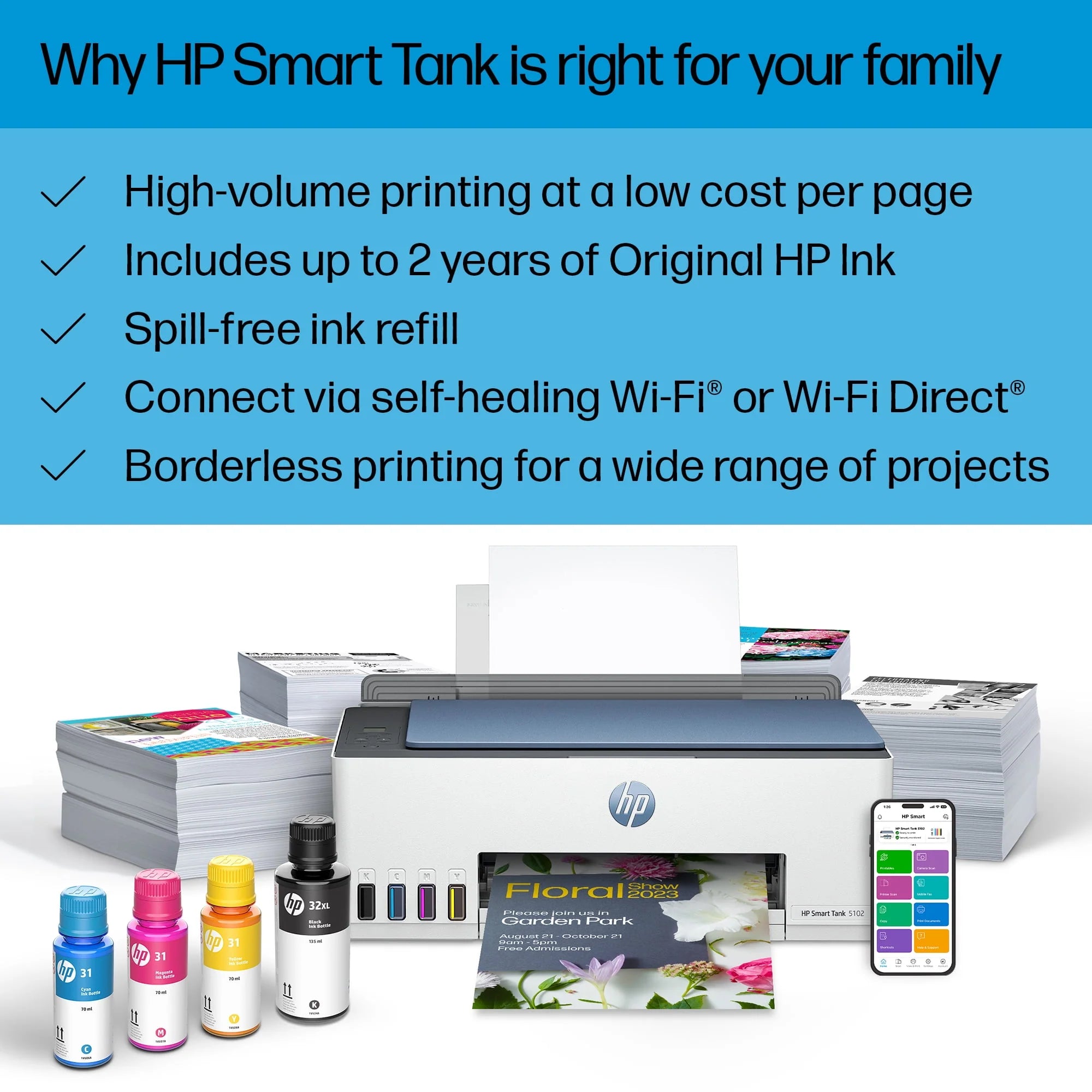Wireless All-in-One Color Inkjet Tank Printer F9275
