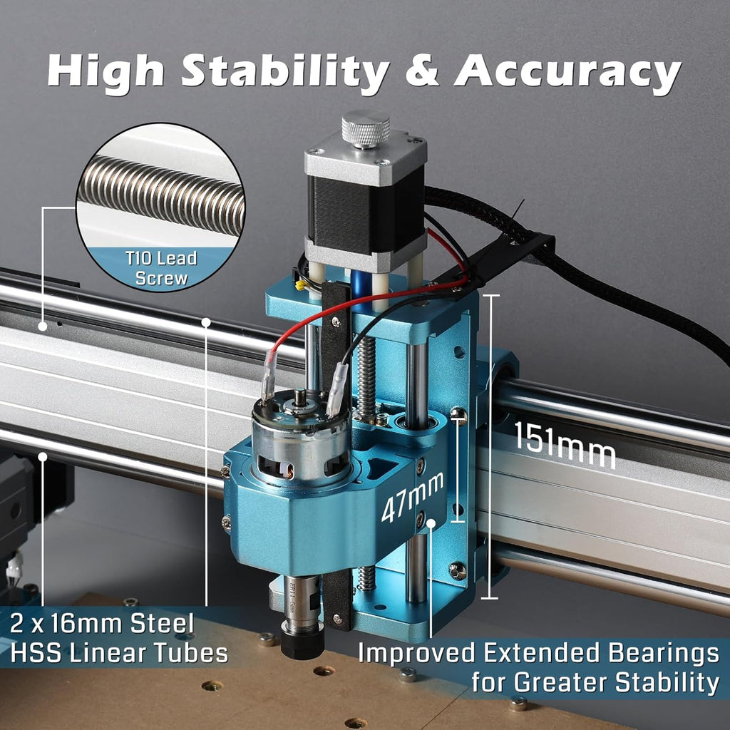 4040-PRO CNC Machine with 65mm Diameter Palm Trimmer Router A2942
