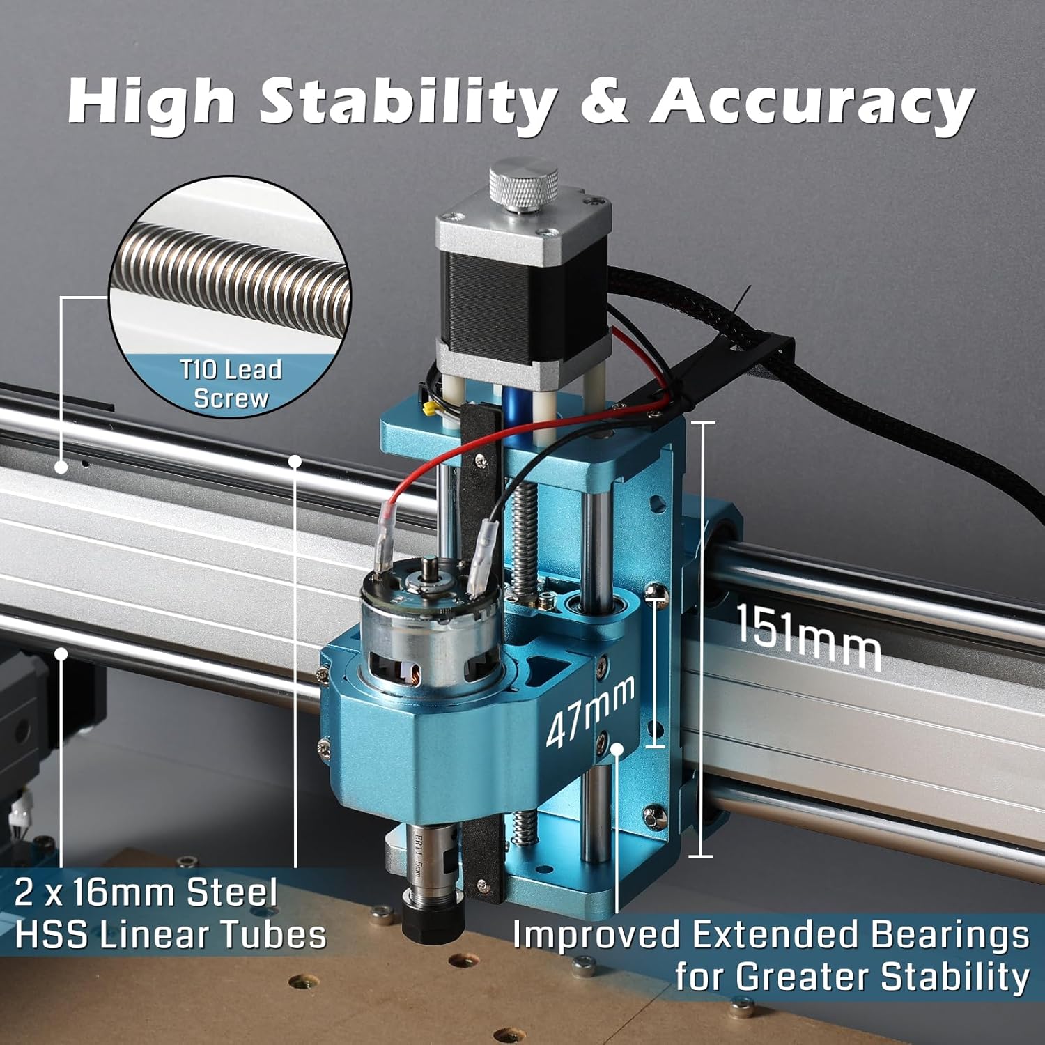 4040-PRO CNC Machine with 65mm Diameter Palm Trimmer Router A2942