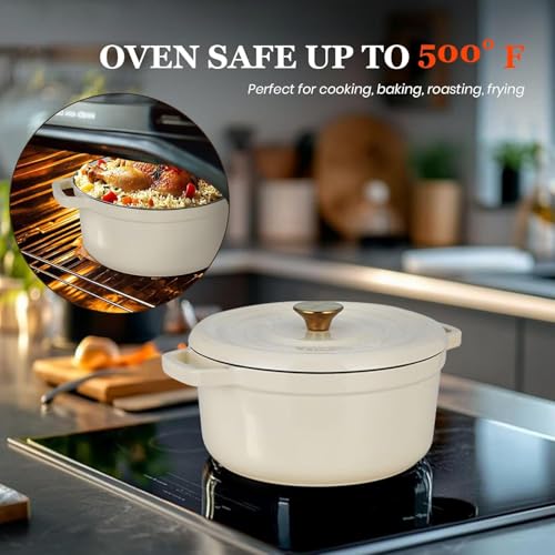 5QT Enameled Cast Iron Dutch Oven with Lid L937
