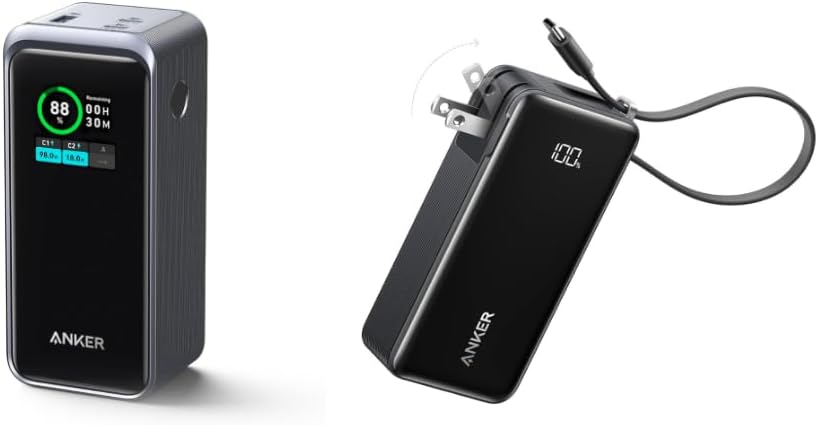20,000mAh Portable Charger with 200W Output and Built-in USB-C Cable T71189
