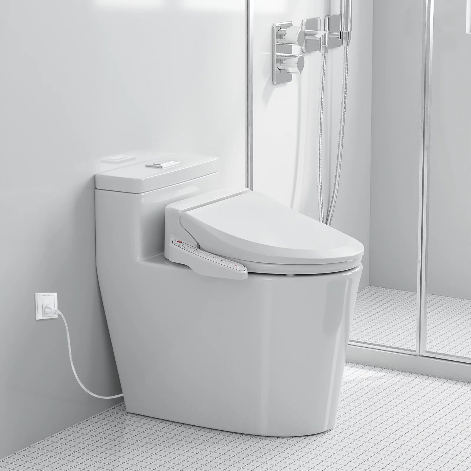 Elongated Smart Bidet Toilet Seat with Warm Air Dryer U513