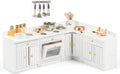 24 Pieces Miniature Dollhouse Furniture Kitchen Set Wooden White G639