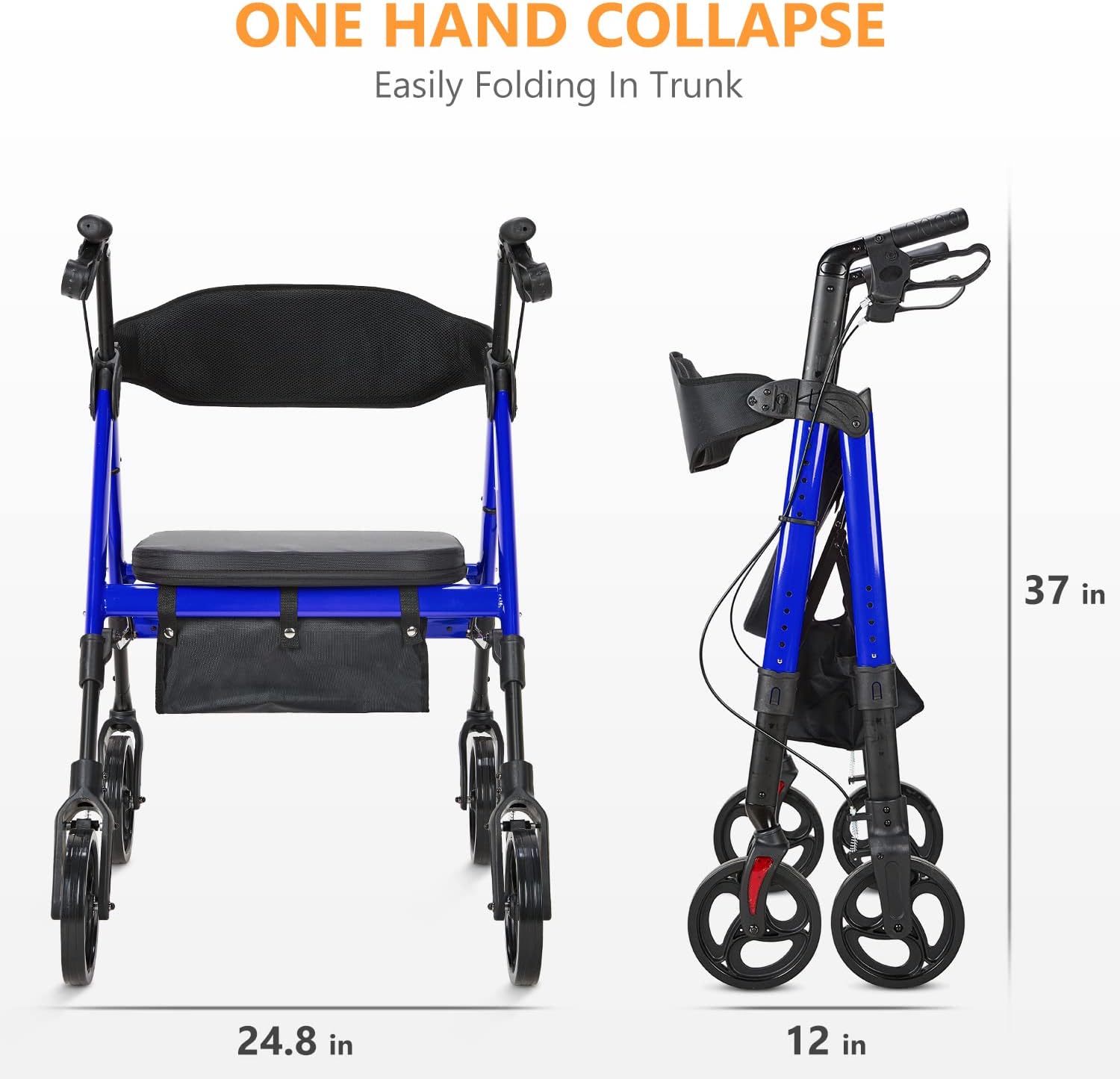 Heavy Duty Rollator Walker & 360 Degree Rotating Shower Chair D1188