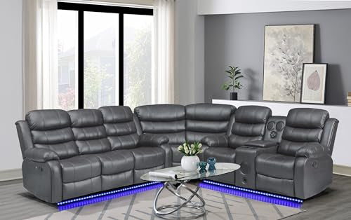Brown Power Recliner Sectional Sofa K936