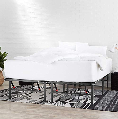 Black Foldable Metal Platform Bed Frame, Full Size, 14 inches High K785