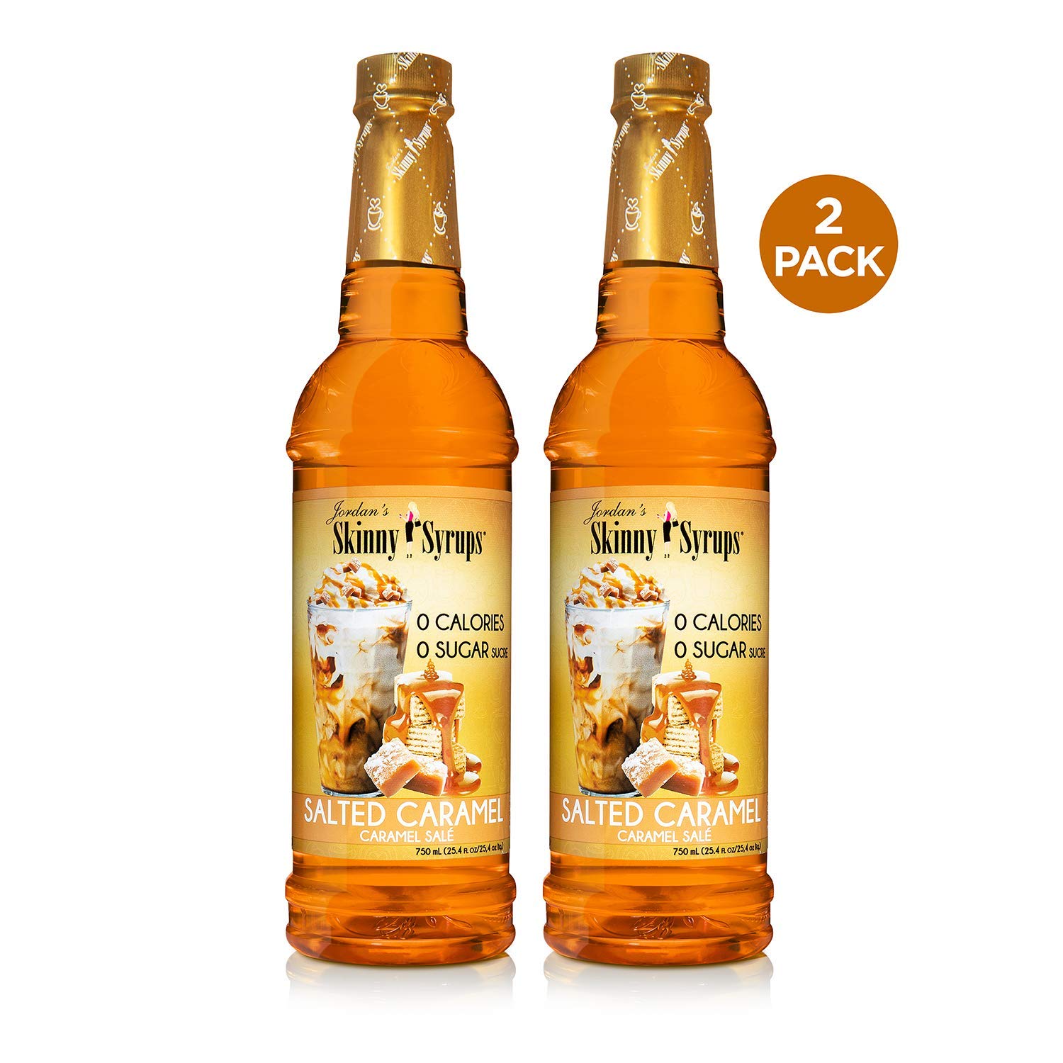 Sugar Free Coffee Syrups, Salted Caramel and Mocha Flavors (2 Pack) F208