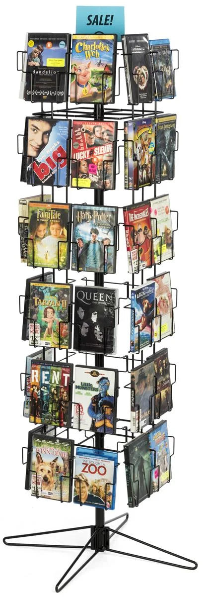 48 Pockets Rotating Black Steel Display Rack C5996