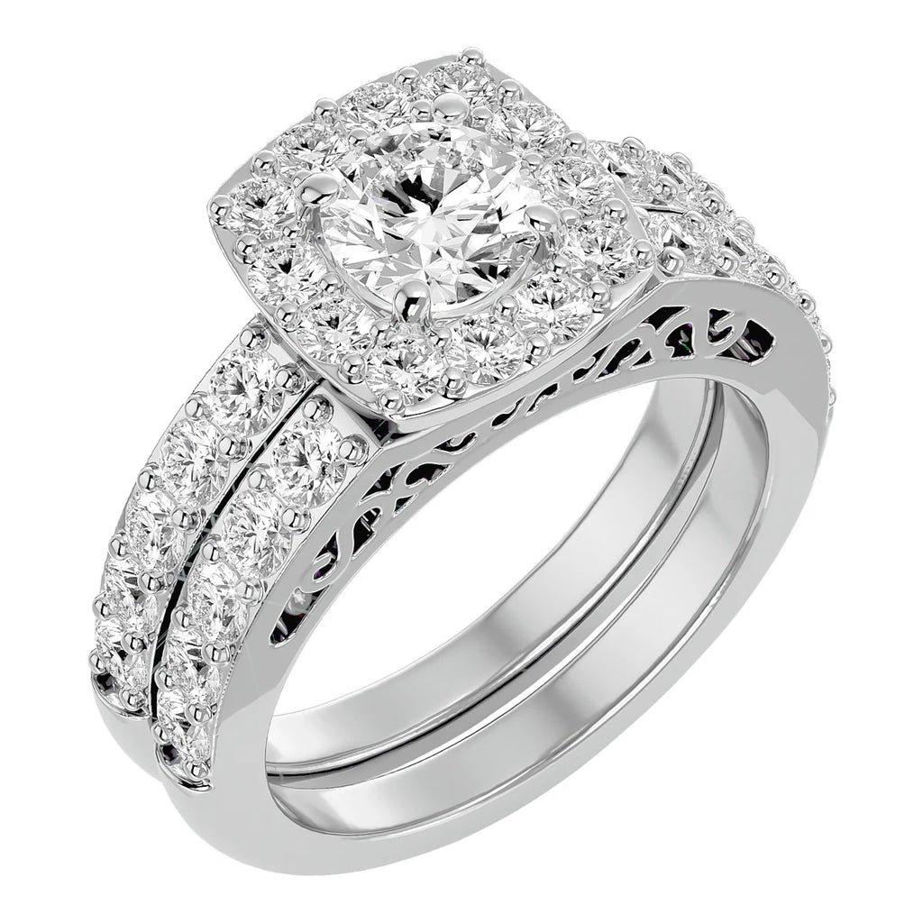 3 Carat Lab Grown Diamond Bridal Set In 14K White Gold L997655