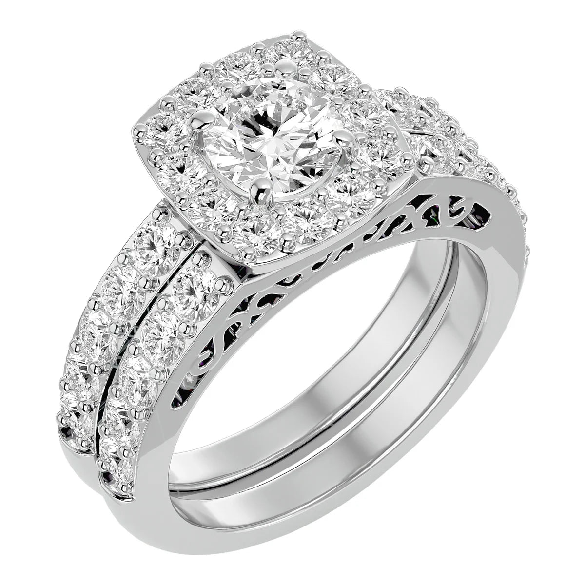 3 Carat Lab Grown Diamond Bridal Set In 14K White Gold L997655