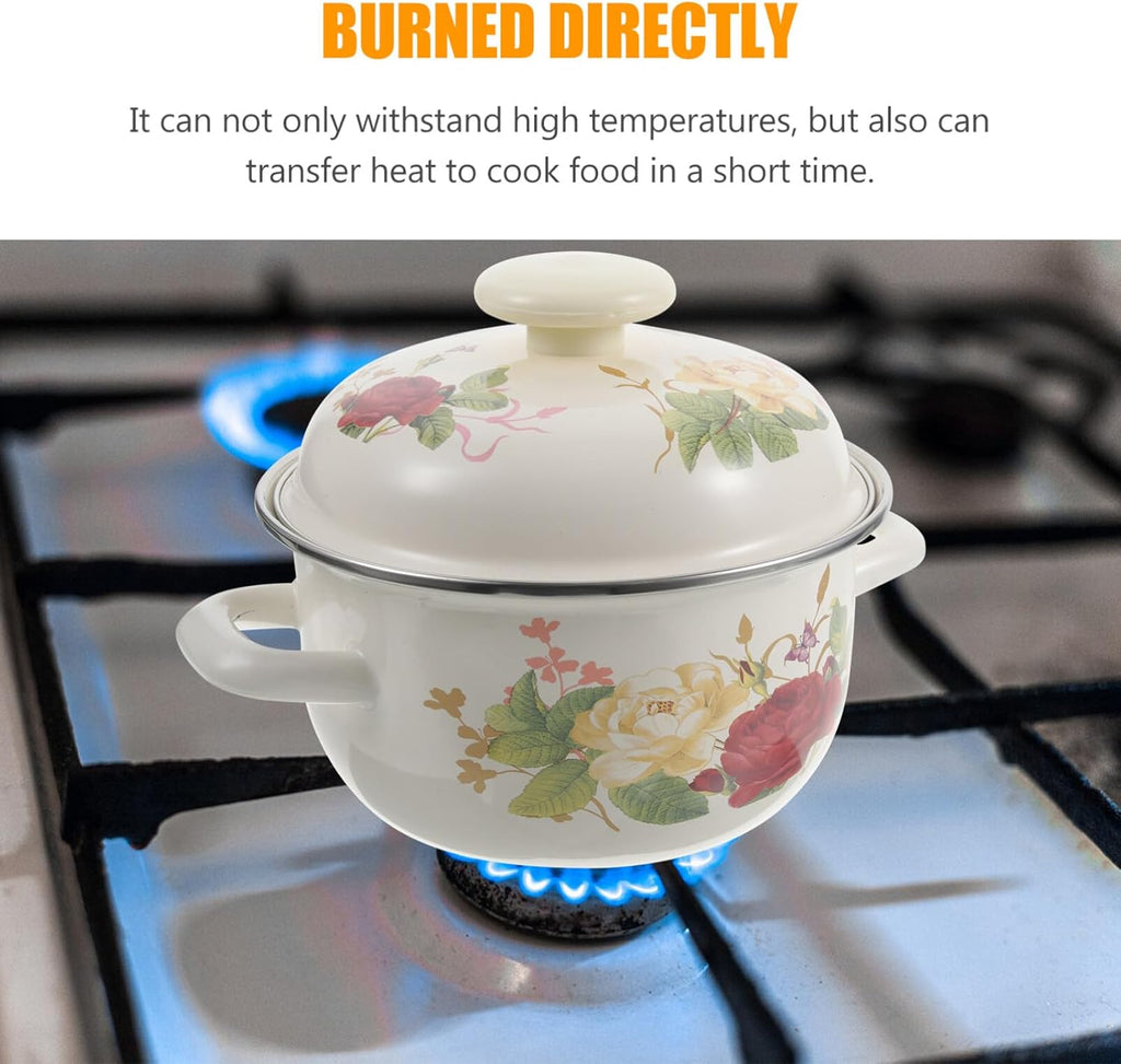 1L Enamel Stockpot with Lid E823