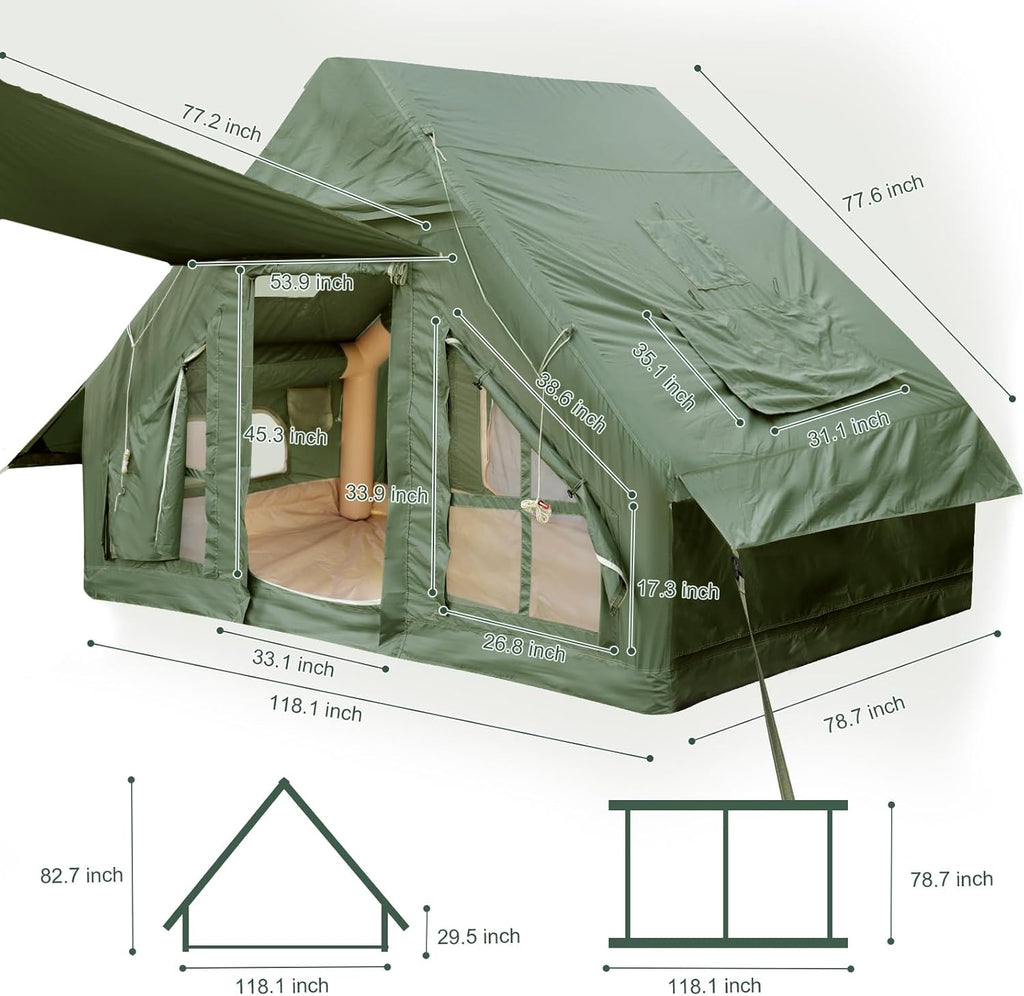 4-6 Person Inflatable Camping Tent with Pump and Stove Jack N588922