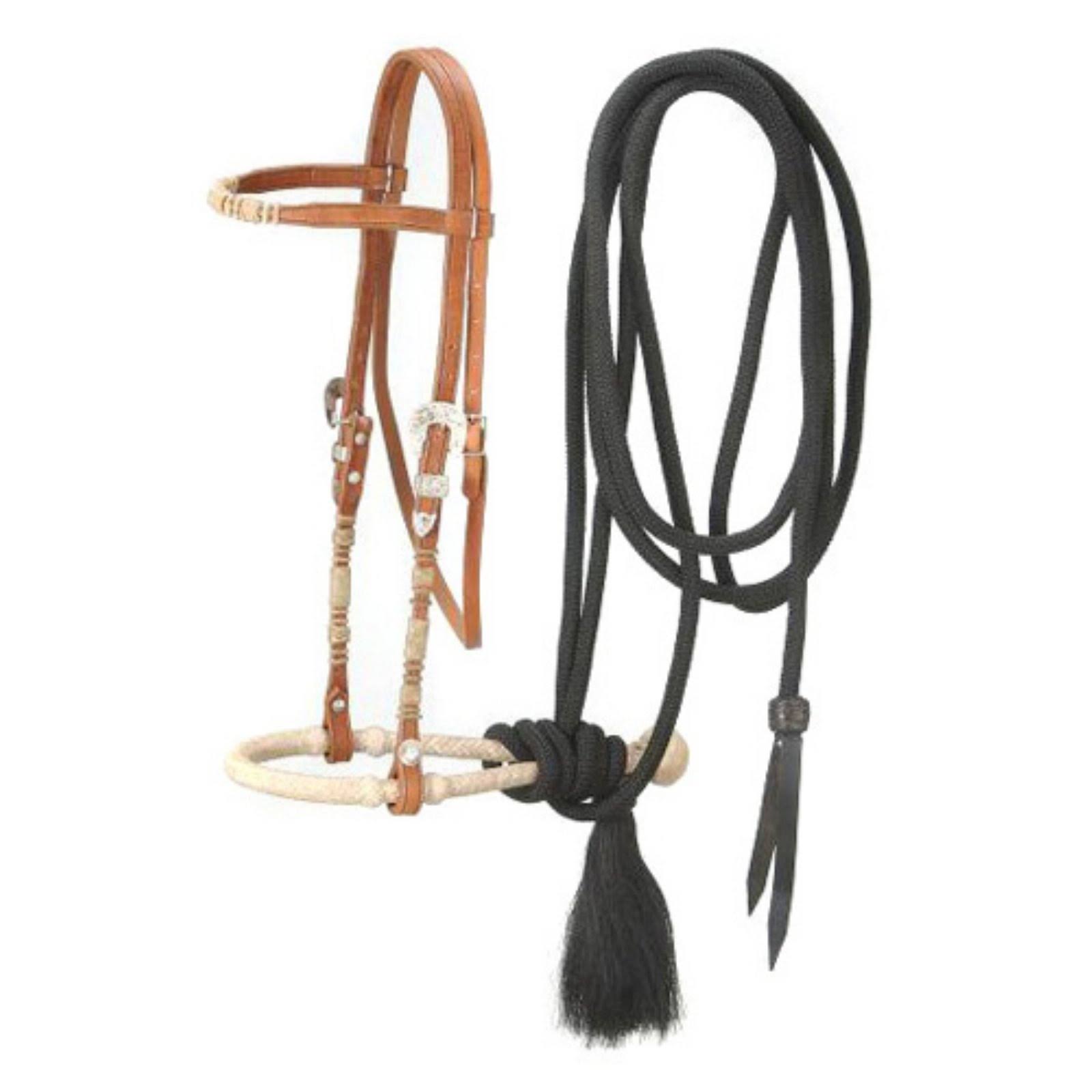 Light Oil Browband Headstall Bosal Mecate Set O5752