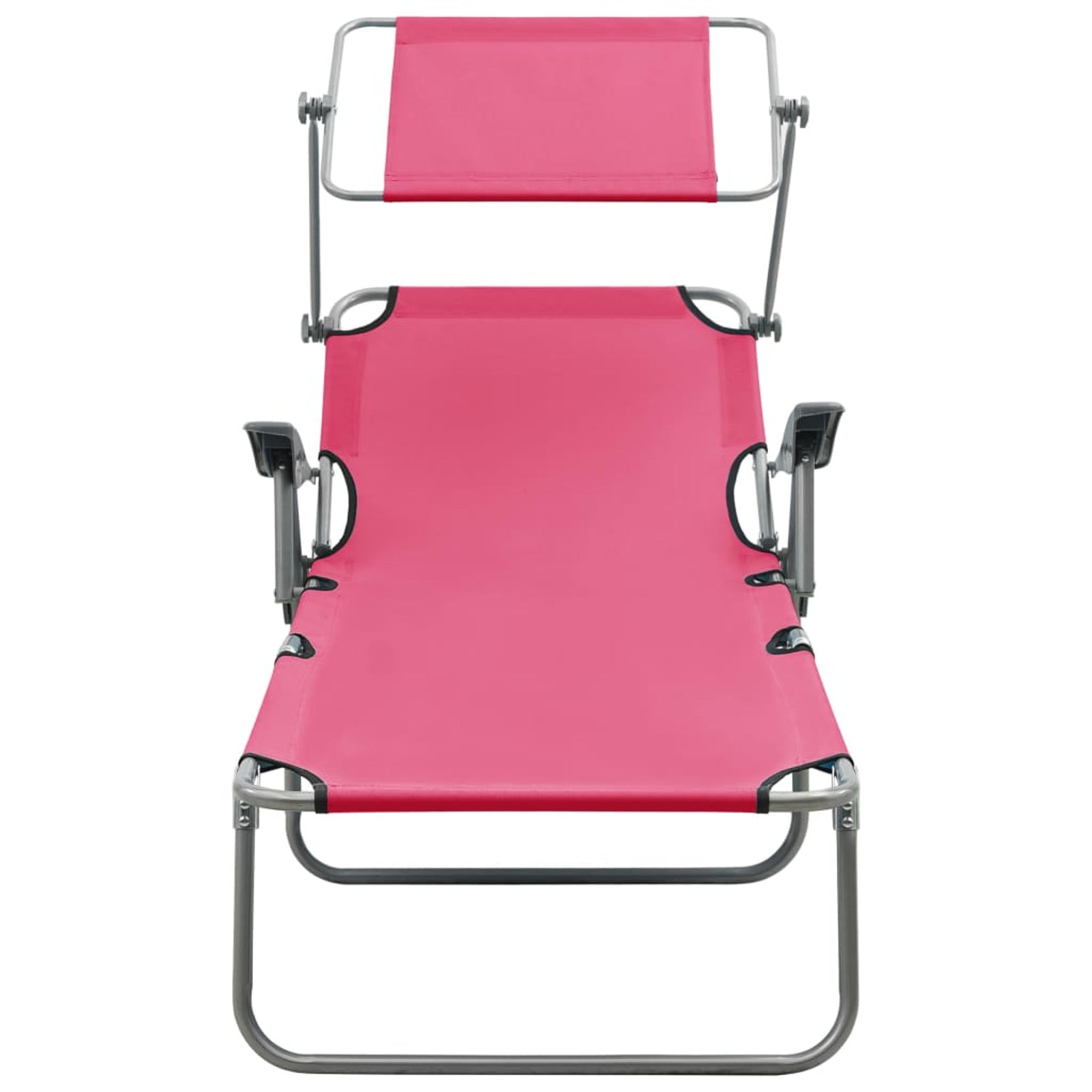 Pink Steel Sun Lounger with Canopy K6251