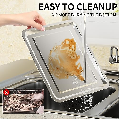 Black Extra Large Stainless Steel Air Fryer Basket and Tray Set R4579