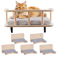 Natural Wood Cat Wall Shelves with 5 Steps D41925