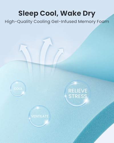 Twin XL 3 Inch Cooling Gel Memory Foam Mattress Topper with Removable Washable Soft Cover Non-Slip F69772