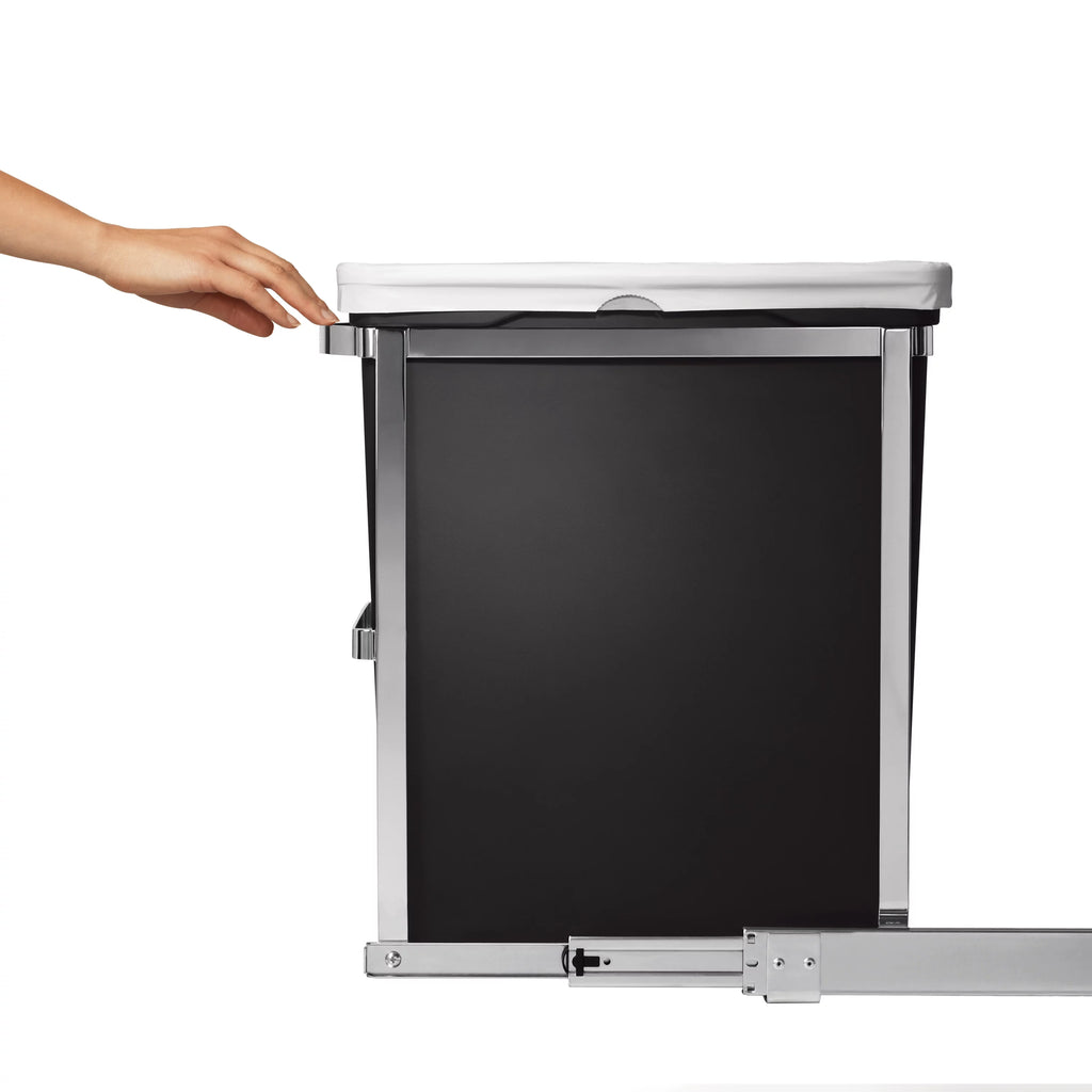 30 Liter 8 Gallon Under Counter Pull-Out Trash Can, Heavy-Duty Steel Frame G539275
