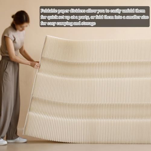 Beige Folding Room Divider Panel Screen Wall X7950