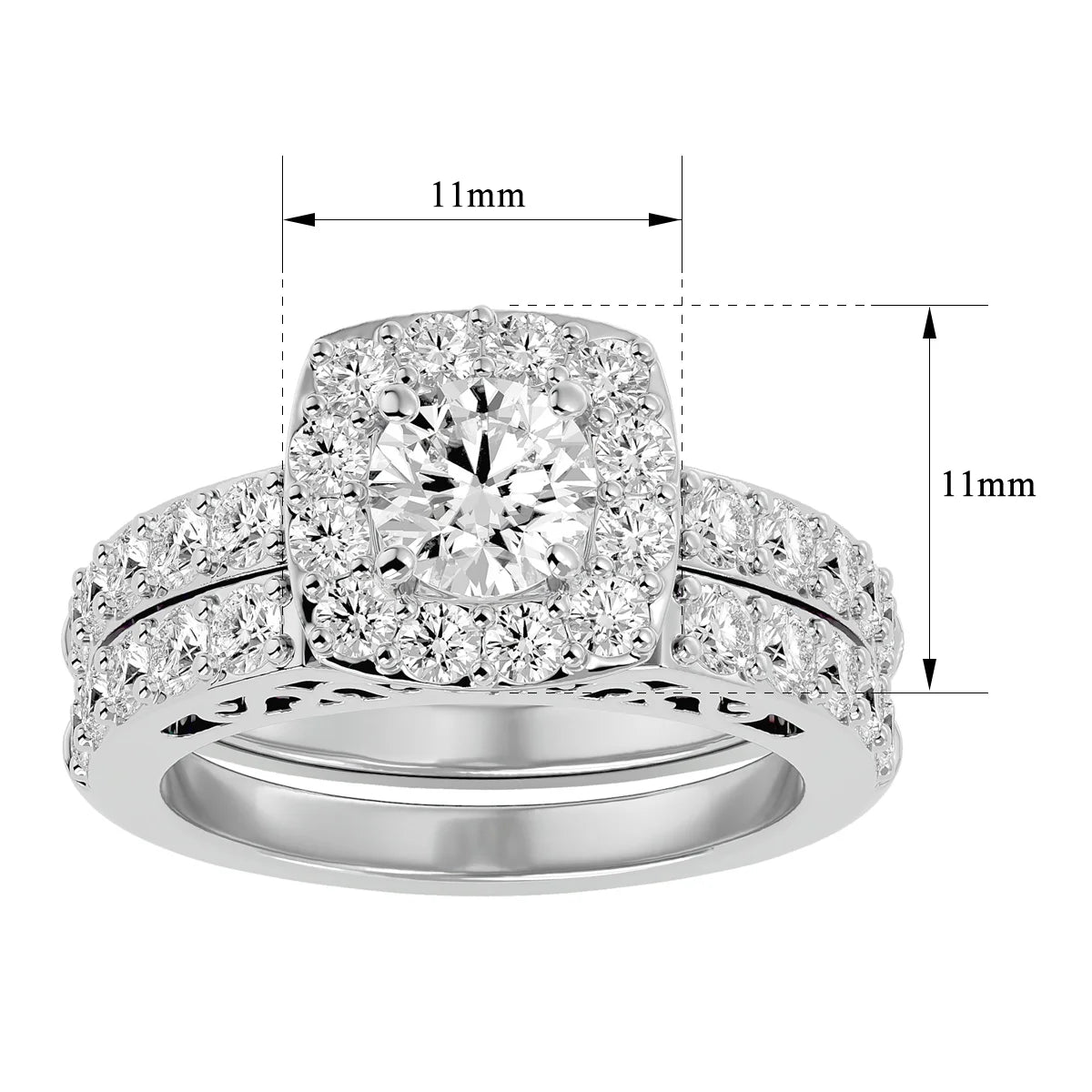 3 Carat Lab Grown Diamond Bridal Set In 14K White Gold L997655